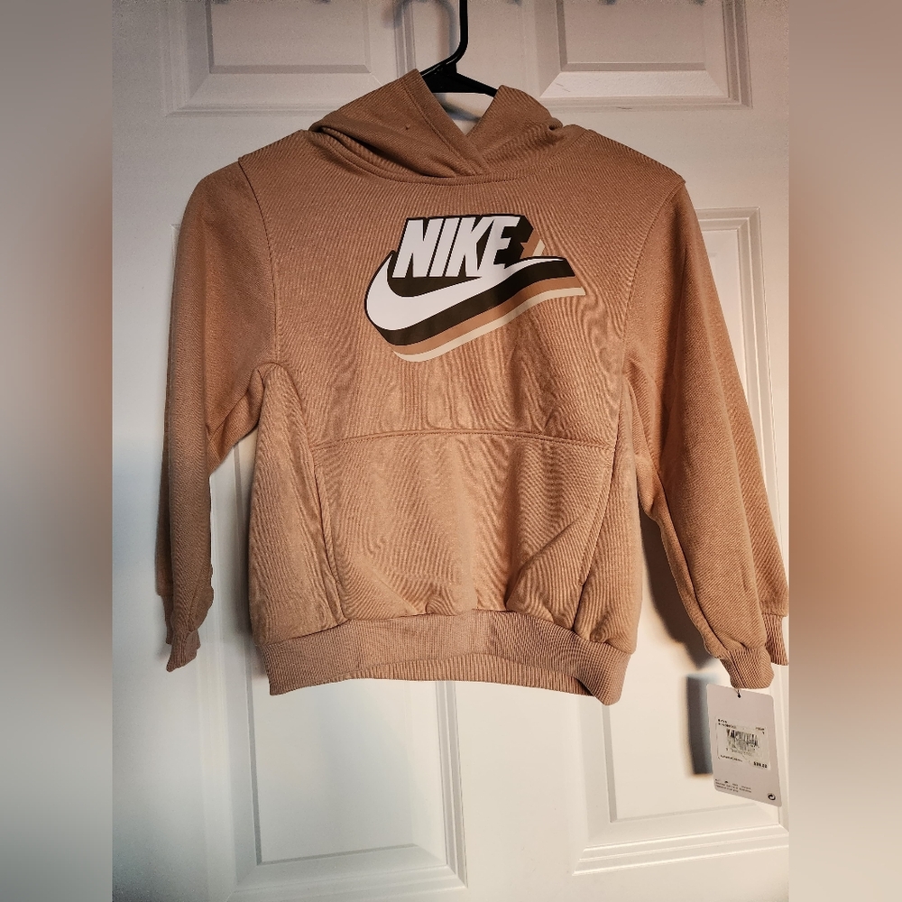 Nike Kids Hoodie in Tan with Logo